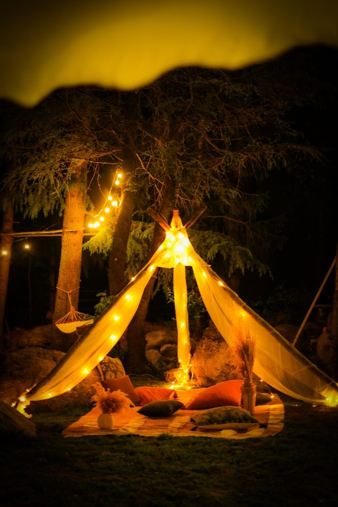 Night teepee and campfire experience